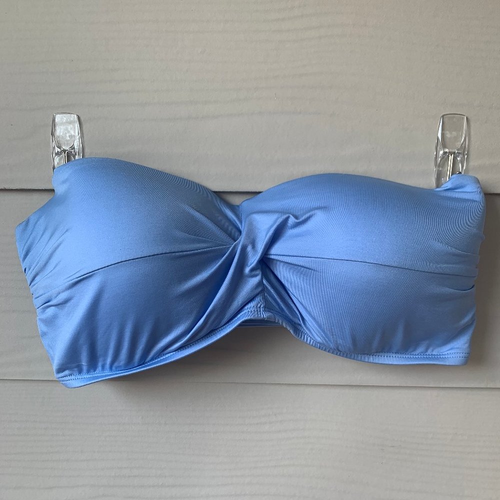 Strapless Baby Blue Bikini Top